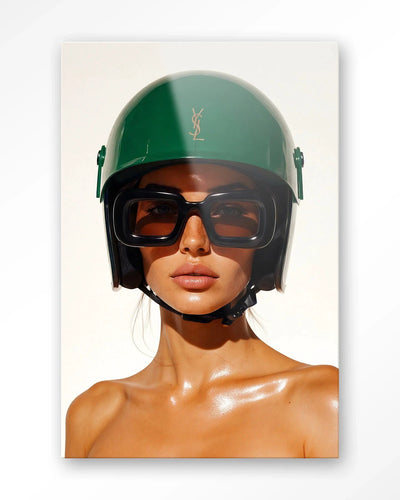 Saint Laurent Helmet - Moderne Wanddecoratie | Artprint, Glass Art & Wandkleed by Urban Cotton