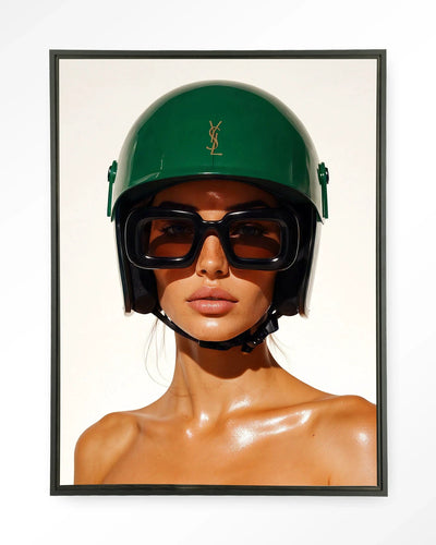 Saint Laurent Helmet - Moderne Wanddecoratie | Artprint, Glass Art & Wandkleed by Urban Cotton