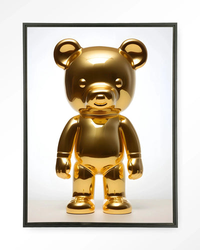Golden Teddybear - Moderne Wanddecoratie | Artprint, Glass Art & Wandkleed by Urban Cotton
