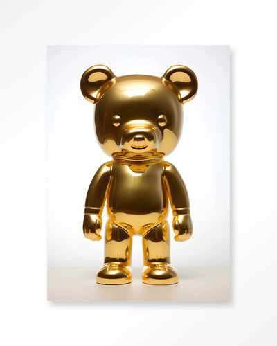 Golden Teddybear - Moderne Wanddecoratie | Artprint, Glass Art & Wandkleed by Urban Cotton