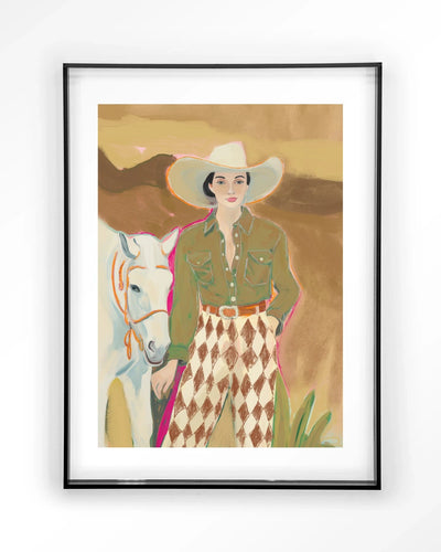 Cowgirl 3 - Moderne Wanddecoratie | Artprint, Glass Art & Wandkleed by Urban Cotton