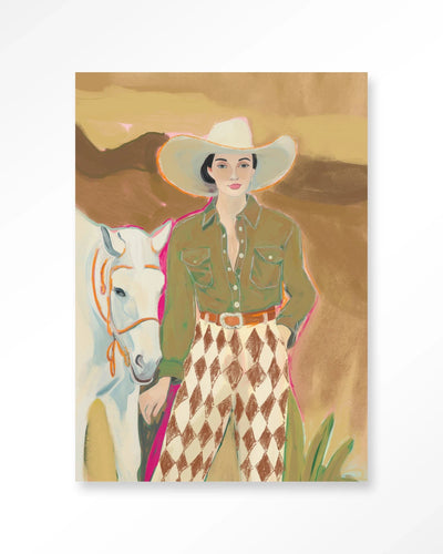 Cowgirl 3 - Moderne Wanddecoratie | Artprint, Glass Art & Wandkleed by Urban Cotton