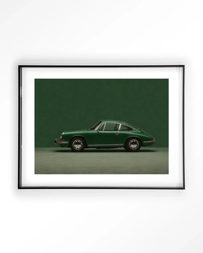Green Porsche - Moderne Wanddecoratie | Artprint, Glass Art & Wandkleed by Urban Cotton