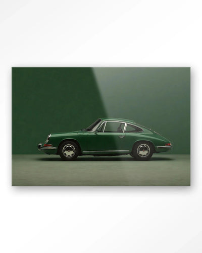 Green Porsche - Moderne Wanddecoratie | Artprint, Glass Art & Wandkleed by Urban Cotton