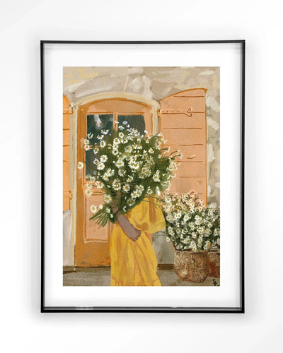 Daisy Lady - Moderne Wanddecoratie | Artprint, Glass Art & Wandkleed by Urban Cotton
