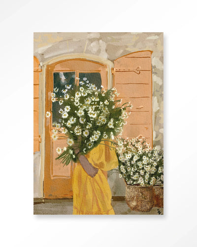 Daisy Lady - Moderne Wanddecoratie | Artprint, Glass Art & Wandkleed by Urban Cotton