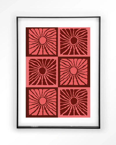 Suns In Pink - Moderne Wanddecoratie | Artprint, Glass Art & Wandkleed by Urban Cotton