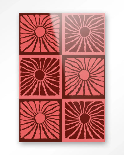 Suns In Pink - Moderne Wanddecoratie | Artprint, Glass Art & Wandkleed by Urban Cotton