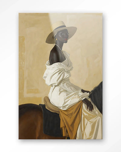 Horseriding Lady - Moderne Wanddecoratie | Artprint, Glass Art & Wandkleed by Urban Cotton