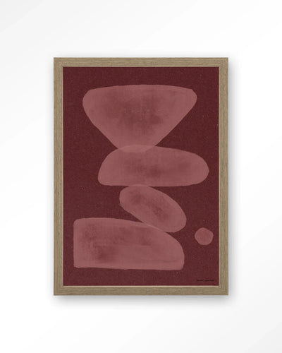 Elementa Burgundy 1 - Moderne Wanddecoratie | Artprint, Glass Art, Wandkleed by Urban Cotton