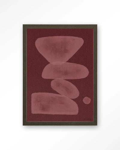 Elementa Burgundy 1 - Moderne Wanddecoratie | Artprint, Glass Art, Wandkleed by Urban Cotton
