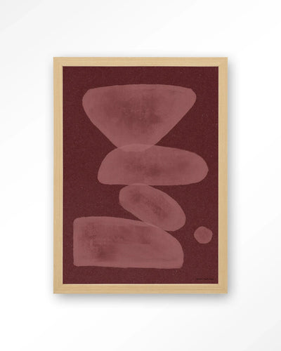 Elementa Burgundy 1 - Moderne Wanddecoratie | Artprint, Glass Art, Wandkleed by Urban Cotton