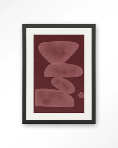 Elementa Burgundy 1 - Moderne Wanddecoratie | Artprint, Glass Art, Wandkleed by Urban Cotton