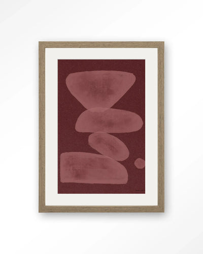 Elementa Burgundy 1 - Moderne Wanddecoratie | Artprint, Glass Art, Wandkleed by Urban Cotton