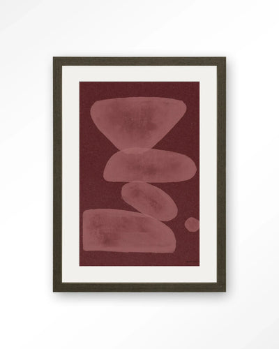 Elementa Burgundy 1 - Moderne Wanddecoratie | Artprint, Glass Art, Wandkleed by Urban Cotton