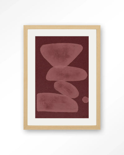 Elementa Burgundy 1 - Moderne Wanddecoratie | Artprint, Glass Art, Wandkleed by Urban Cotton