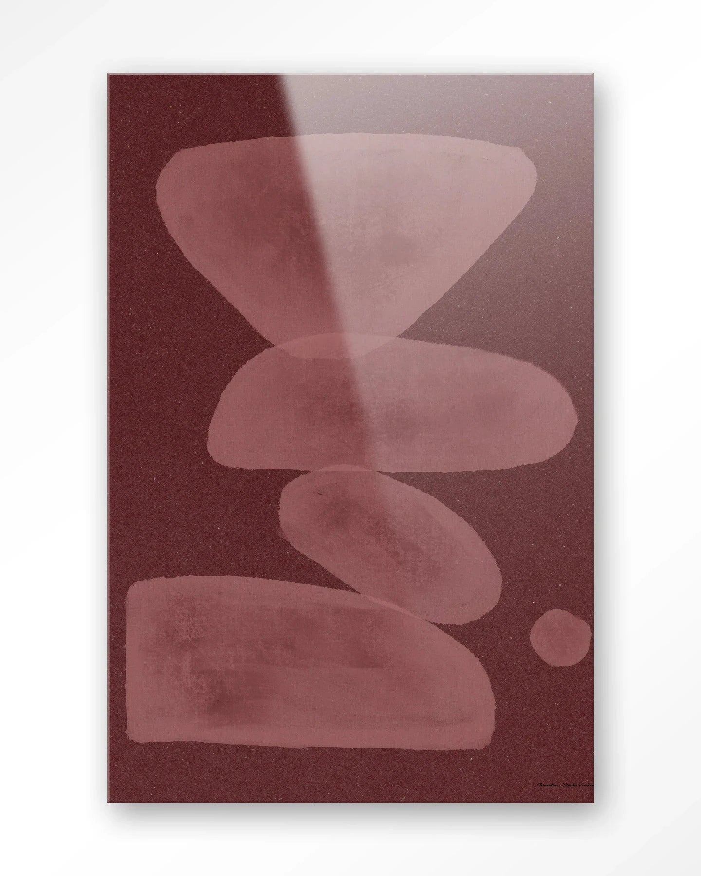 Elementa Burgundy 1 - Moderne Wanddecoratie | Artprint, Glass Art, Wandkleed by Urban Cotton