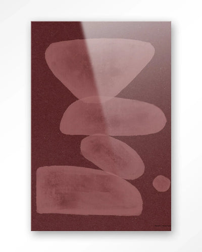 Elementa Burgundy 1 - Moderne Wanddecoratie | Artprint, Glass Art, Wandkleed by Urban Cotton