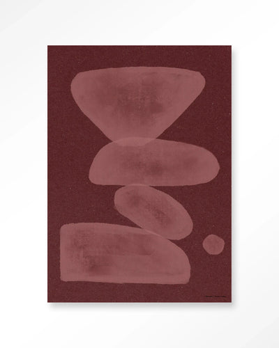Elementa Burgundy 1 - Moderne Wanddecoratie | Artprint, Glass Art, Wandkleed by Urban Cotton