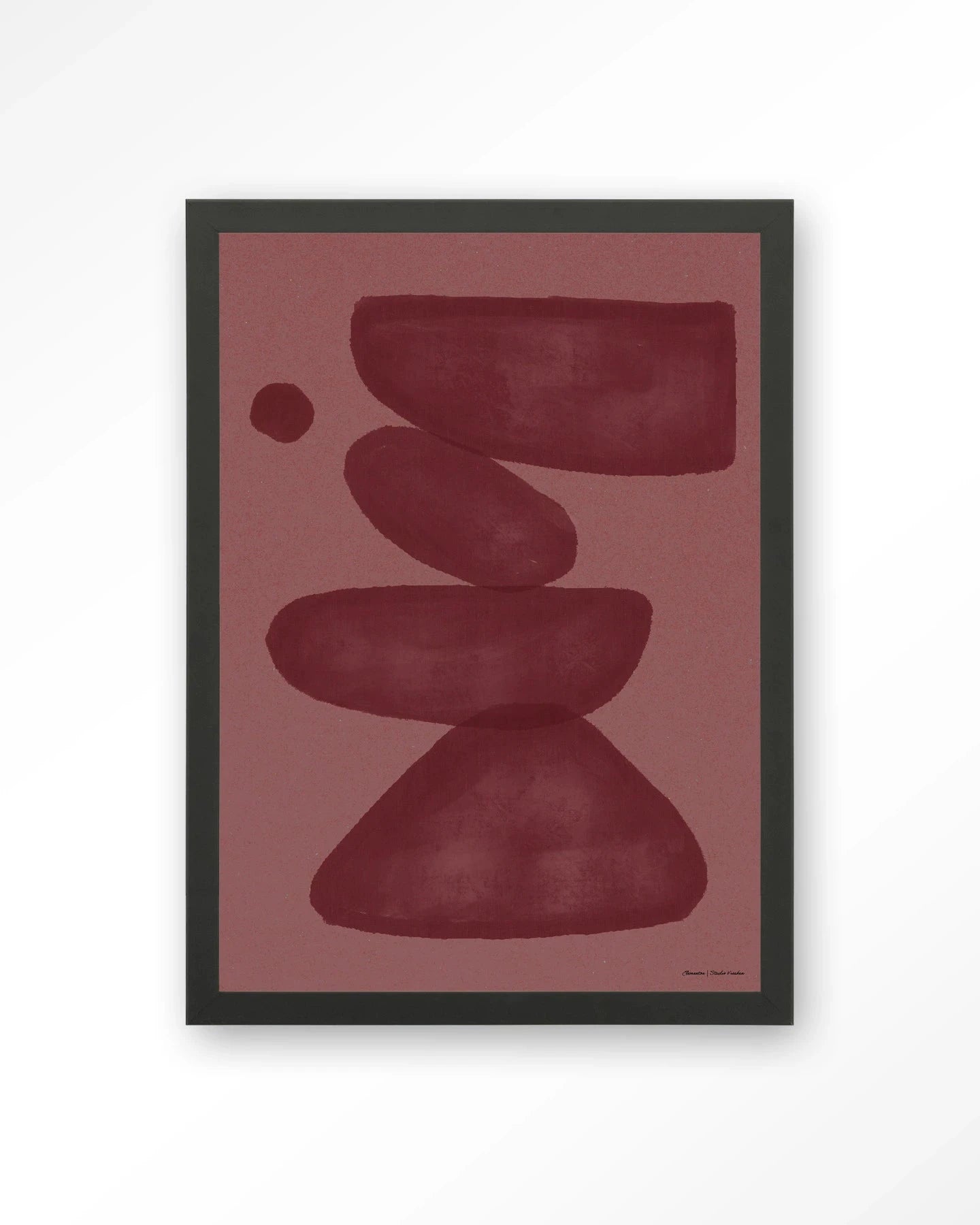 Elementa Burgundy 2 - Moderne Wanddecoratie | Artprint, Glass Art, Wandkleed by Urban Cotton