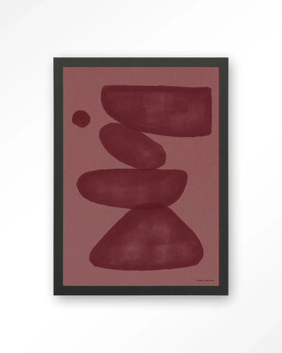 Elementa Burgundy 2 - Moderne Wanddecoratie | Artprint, Glass Art, Wandkleed by Urban Cotton