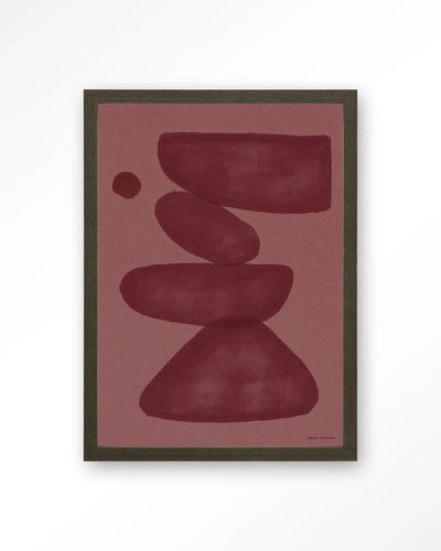 Elementa Burgundy 2 - Moderne Wanddecoratie | Artprint, Glass Art, Wandkleed by Urban Cotton