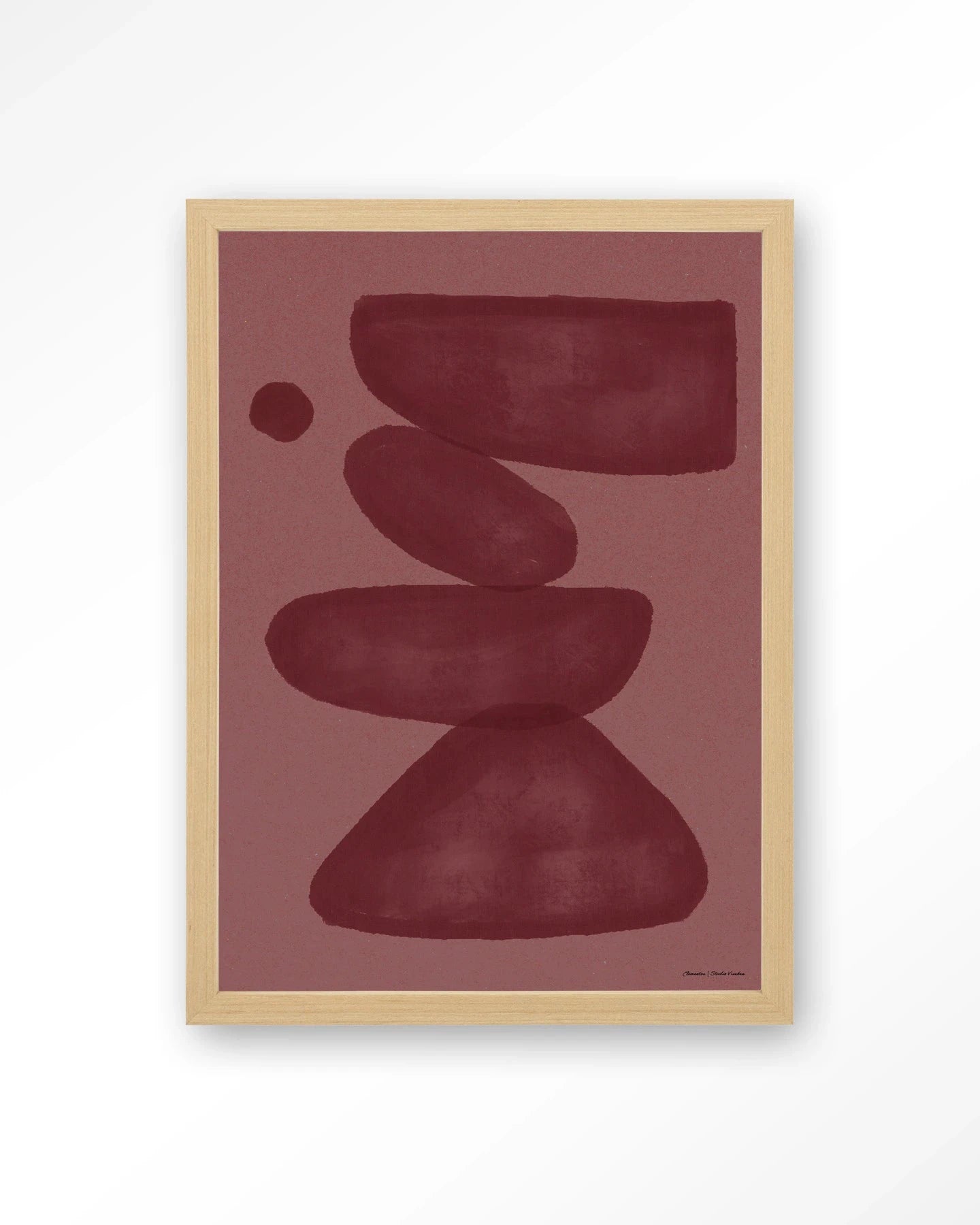 Elementa Burgundy 2 - Moderne Wanddecoratie | Artprint, Glass Art, Wandkleed by Urban Cotton