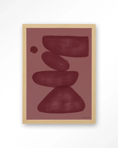 Elementa Burgundy 2 - Moderne Wanddecoratie | Artprint, Glass Art, Wandkleed by Urban Cotton