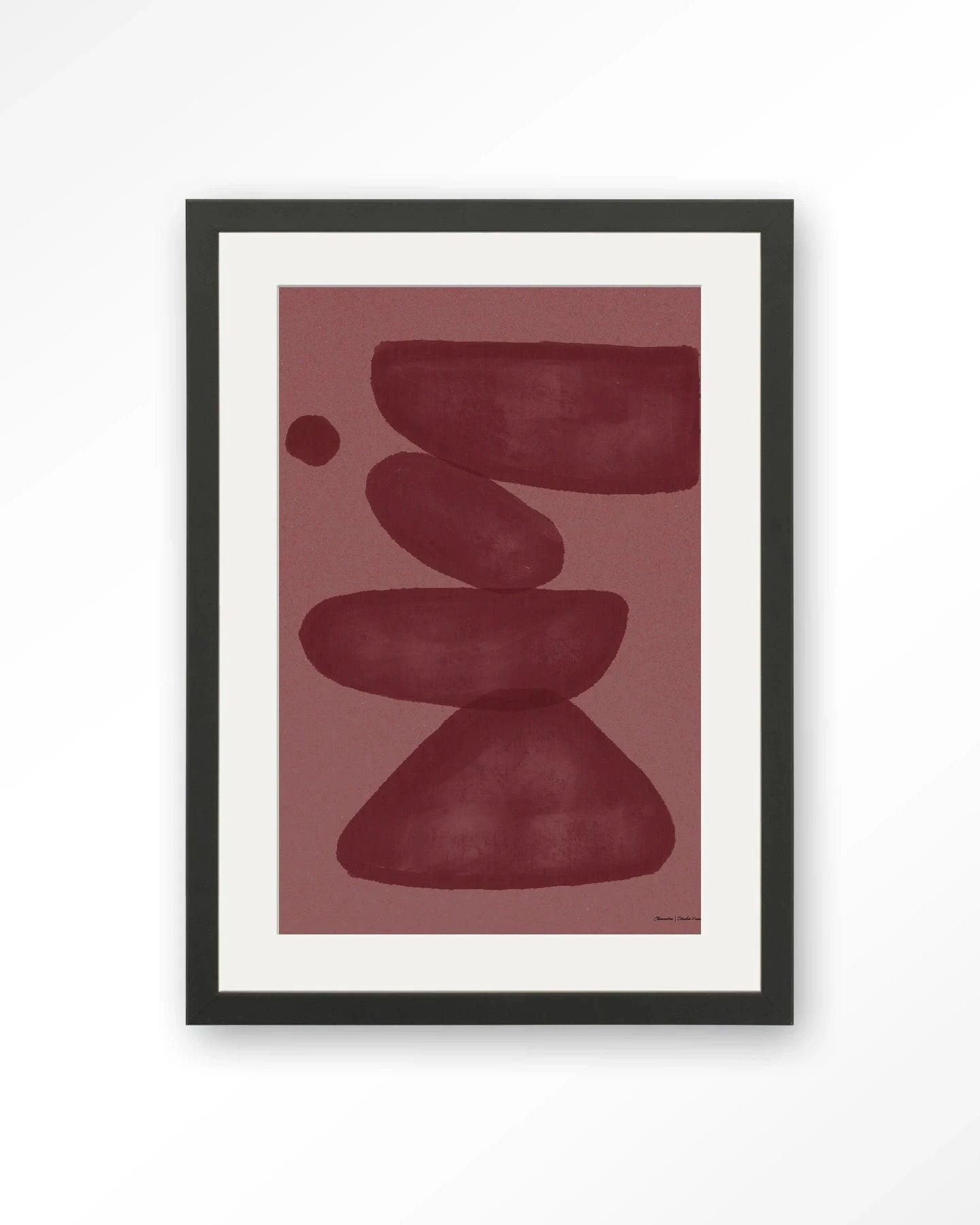 Elementa Burgundy 2 - Moderne Wanddecoratie | Artprint, Glass Art, Wandkleed by Urban Cotton