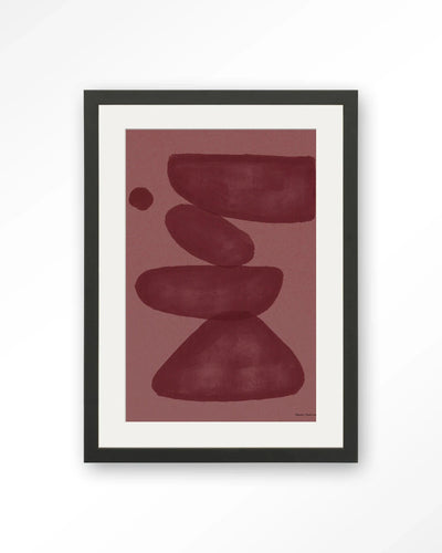 Elementa Burgundy 2 - Moderne Wanddecoratie | Artprint, Glass Art, Wandkleed by Urban Cotton