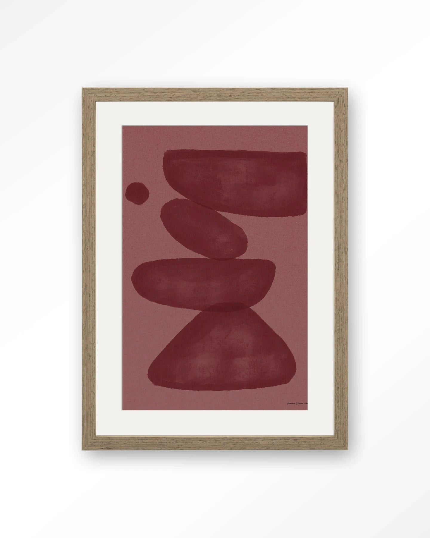 Elementa Burgundy 2 - Moderne Wanddecoratie | Artprint, Glass Art, Wandkleed by Urban Cotton