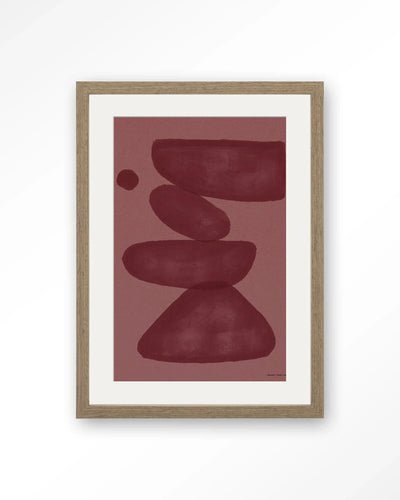 Elementa Burgundy 2 - Moderne Wanddecoratie | Artprint, Glass Art, Wandkleed by Urban Cotton
