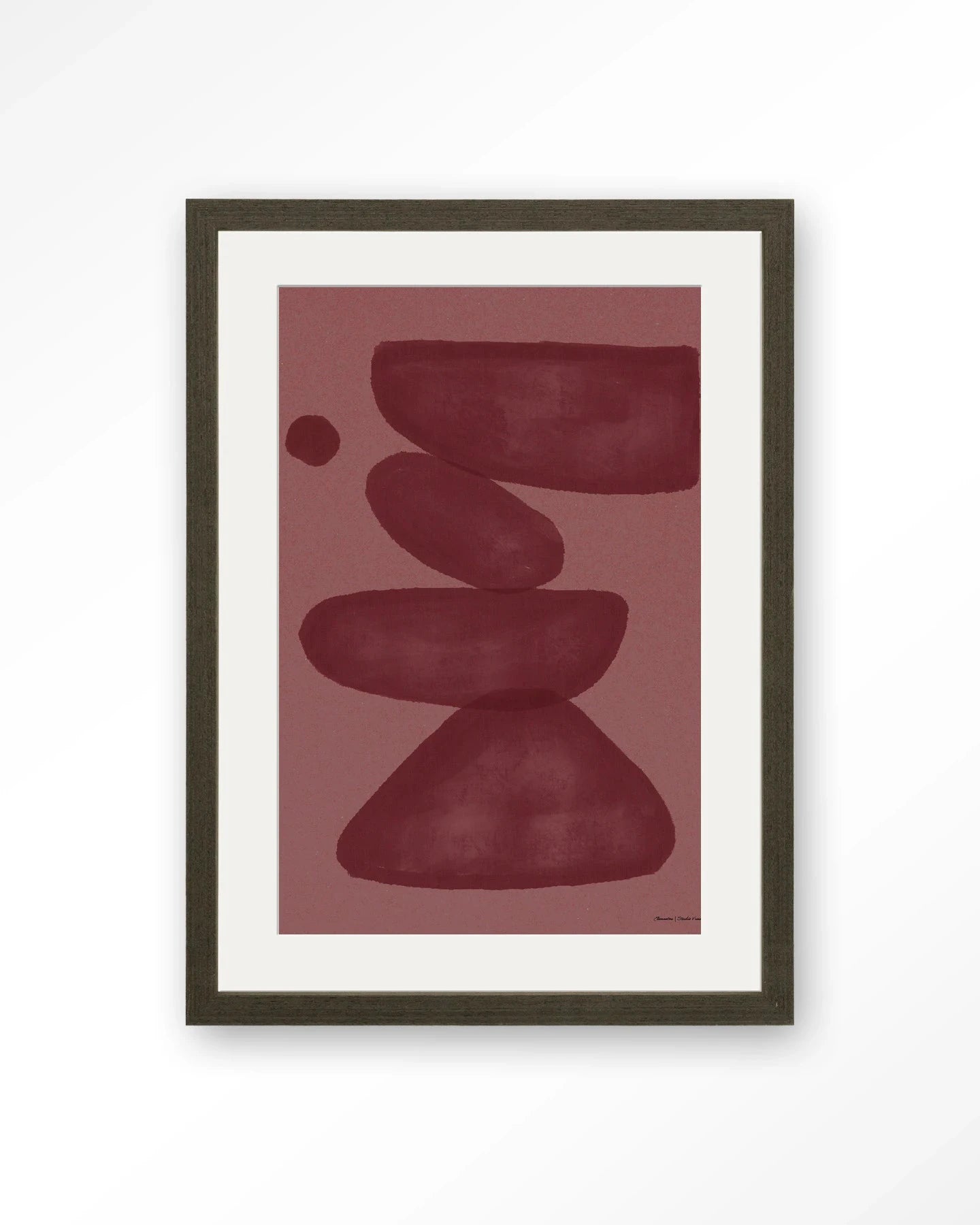 Elementa Burgundy 2 - Moderne Wanddecoratie | Artprint, Glass Art, Wandkleed by Urban Cotton