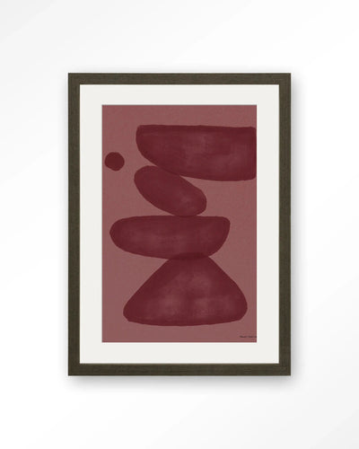 Elementa Burgundy 2 - Moderne Wanddecoratie | Artprint, Glass Art, Wandkleed by Urban Cotton