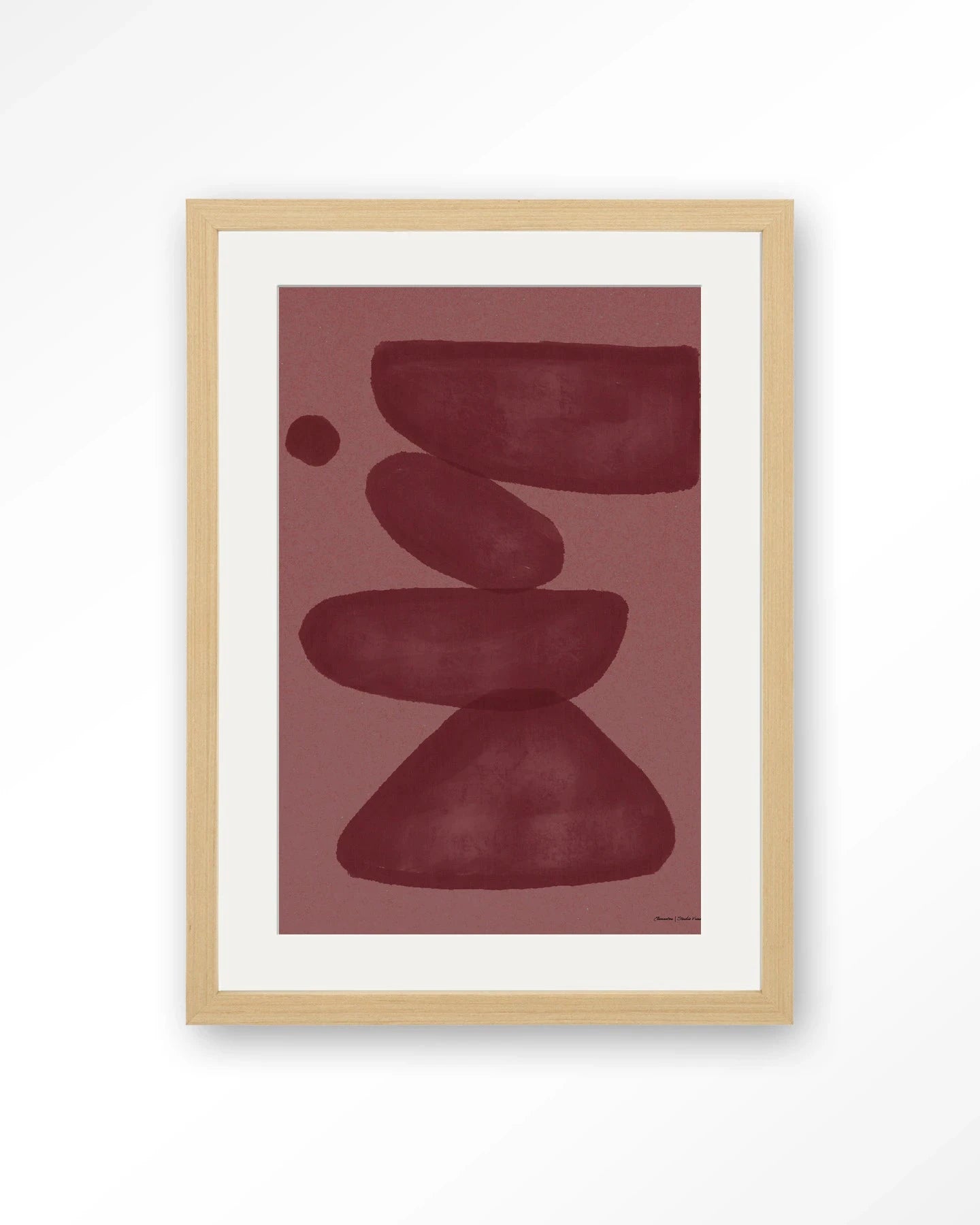 Elementa Burgundy 2 - Moderne Wanddecoratie | Artprint, Glass Art, Wandkleed by Urban Cotton