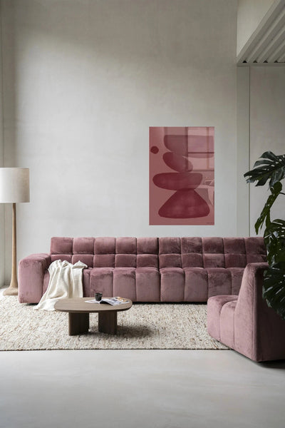 Elementa Burgundy 2 - Moderne Wanddecoratie | Artprint, Glass Art, Wandkleed by Urban Cotton