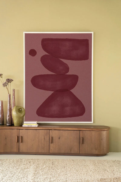 Elementa Burgundy 2 - Moderne Wanddecoratie | Artprint, Glass Art, Wandkleed by Urban Cotton