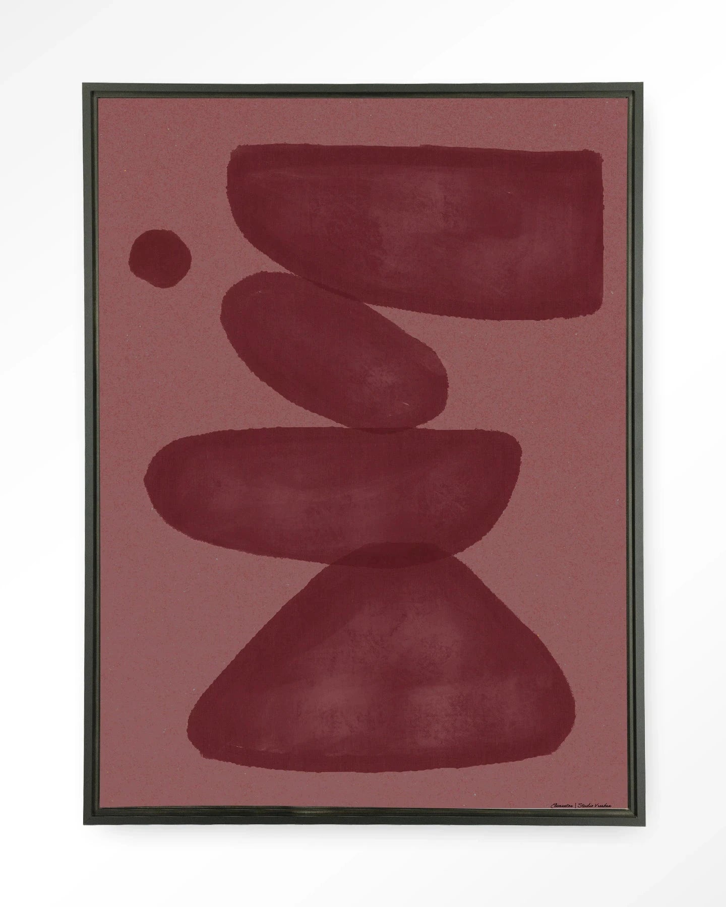 Elementa Burgundy 2 - Moderne Wanddecoratie | Artprint, Glass Art, Wandkleed by Urban Cotton