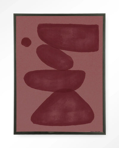 Elementa Burgundy 2 - Moderne Wanddecoratie | Artprint, Glass Art, Wandkleed by Urban Cotton