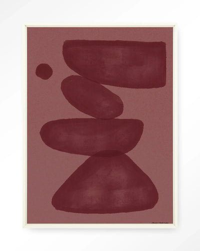 Elementa Burgundy 2 - Moderne Wanddecoratie | Artprint, Glass Art, Wandkleed by Urban Cotton