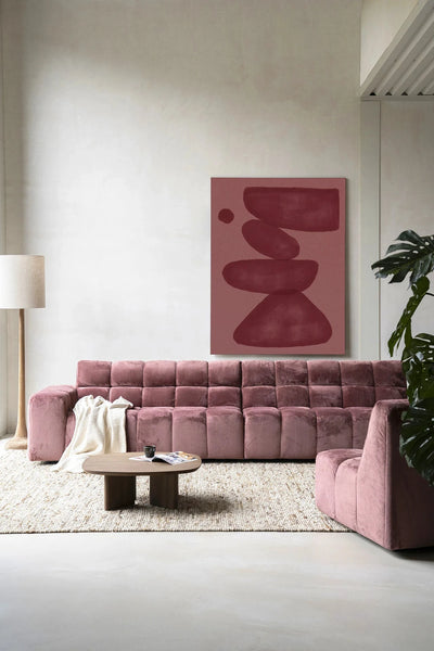 Elementa Burgundy 2 - Moderne Wanddecoratie | Artprint, Glass Art, Wandkleed by Urban Cotton