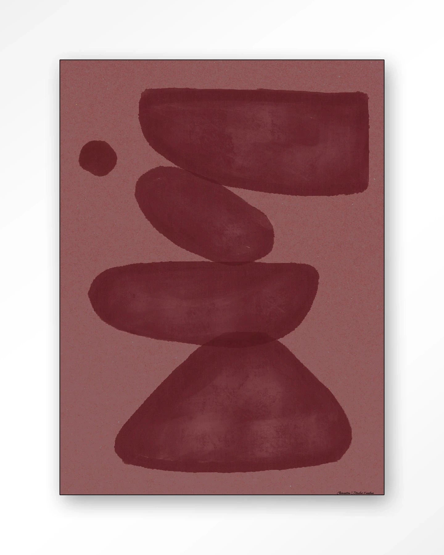 Elementa Burgundy 2 - Moderne Wanddecoratie | Artprint, Glass Art, Wandkleed by Urban Cotton