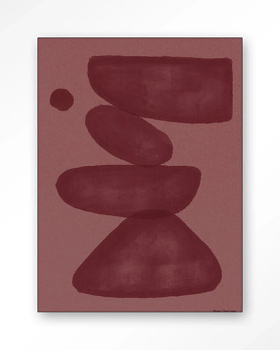 Elementa Burgundy 2 - Moderne Wanddecoratie | Artprint, Glass Art, Wandkleed by Urban Cotton