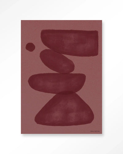 Elementa Burgundy 2 - Moderne Wanddecoratie | Artprint, Glass Art, Wandkleed by Urban Cotton