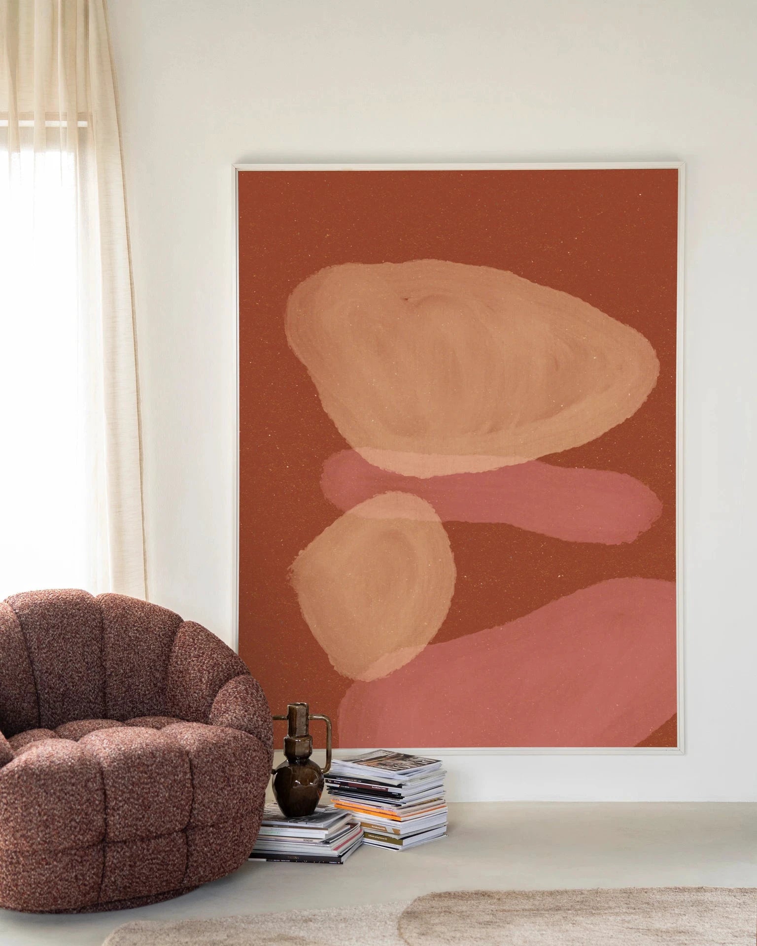 Elementa Rossa 1 - Moderne Wanddecoratie | Artprint, Glass Art, Wandkleed by Urban Cotton