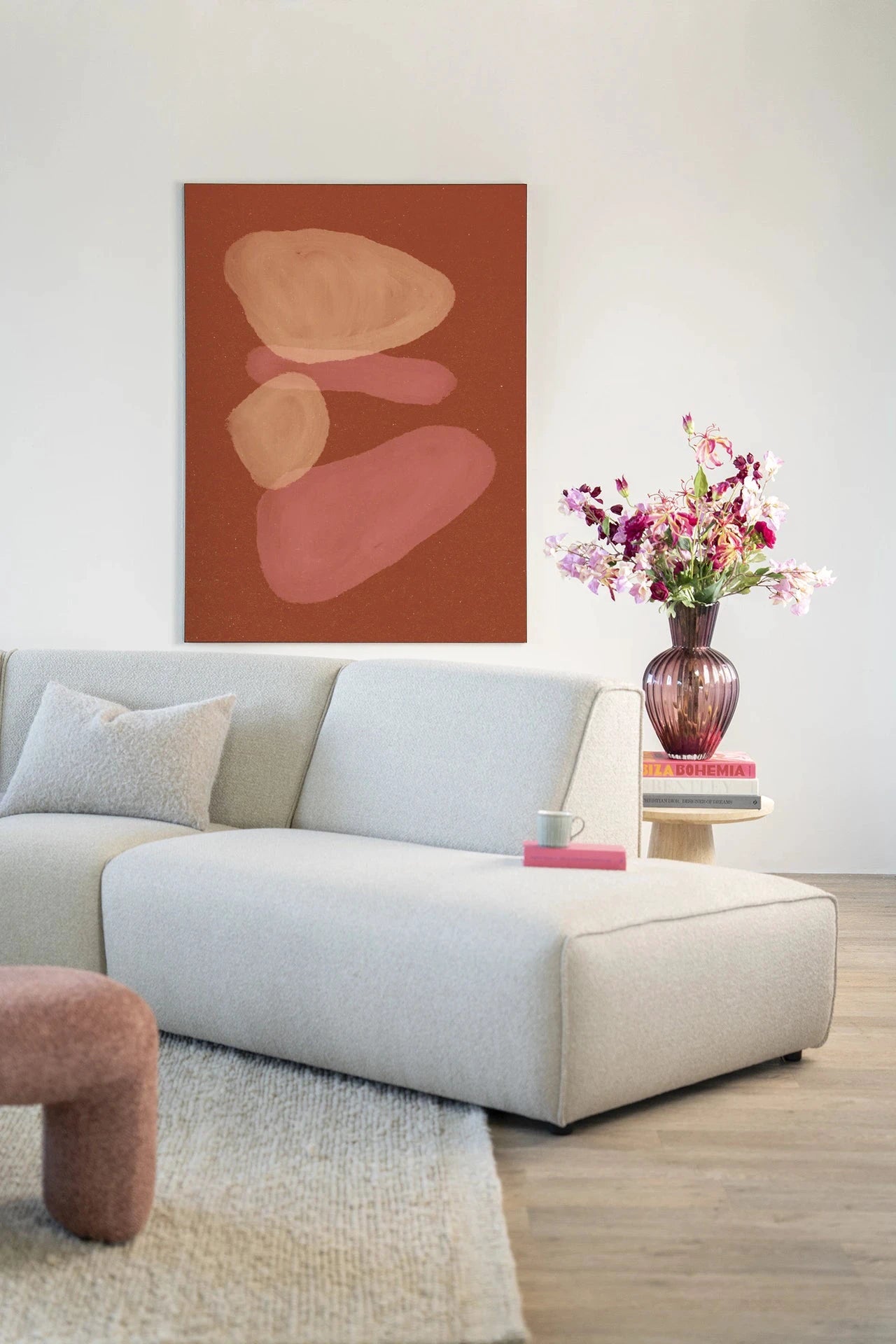 Elementa Rossa 1 - Moderne Wanddecoratie | Artprint, Glass Art, Wandkleed by Urban Cotton