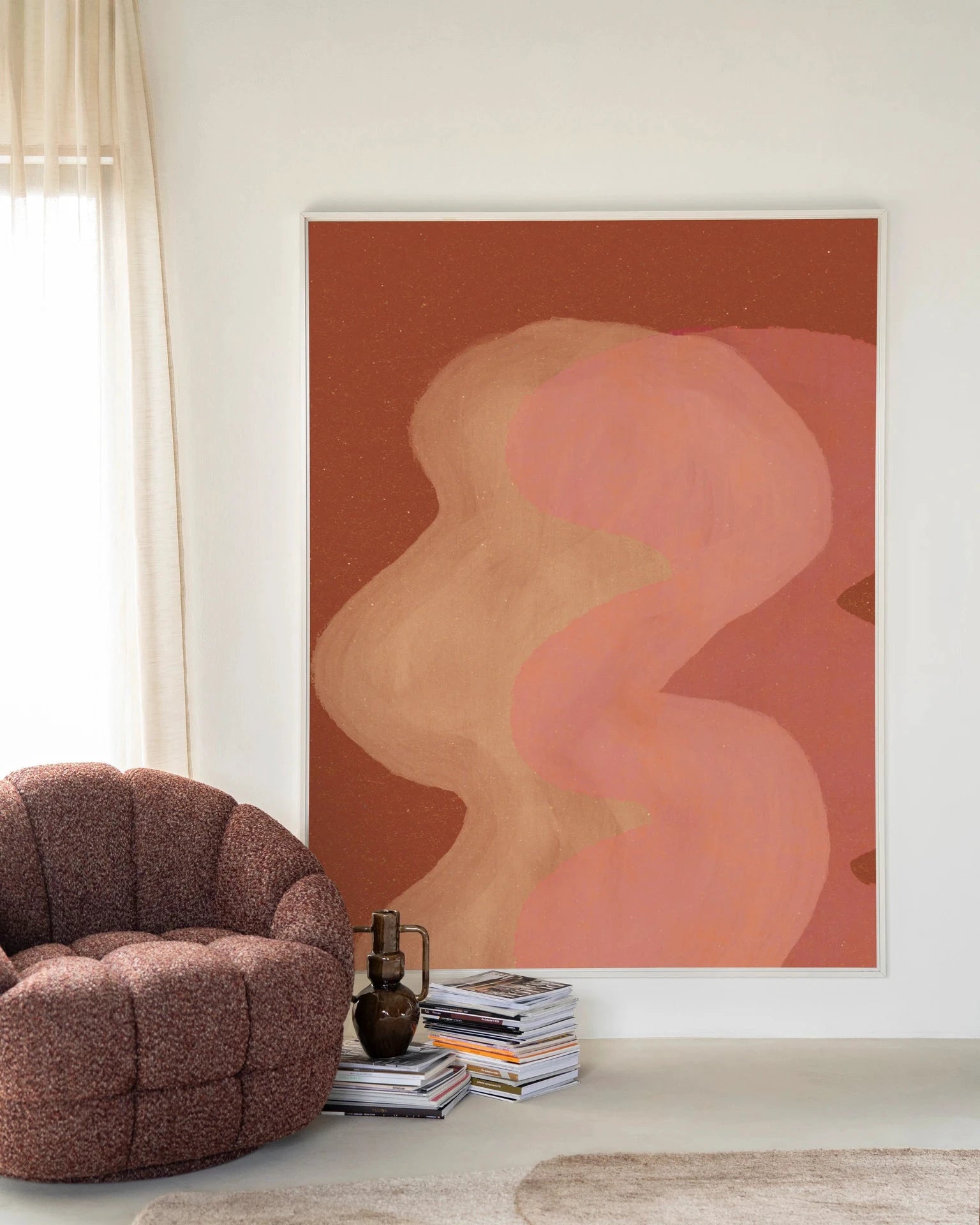 Elementa Rossa 2 - Moderne Wanddecoratie | Artprint, Glass Art, Wandkleed by Urban Cotton