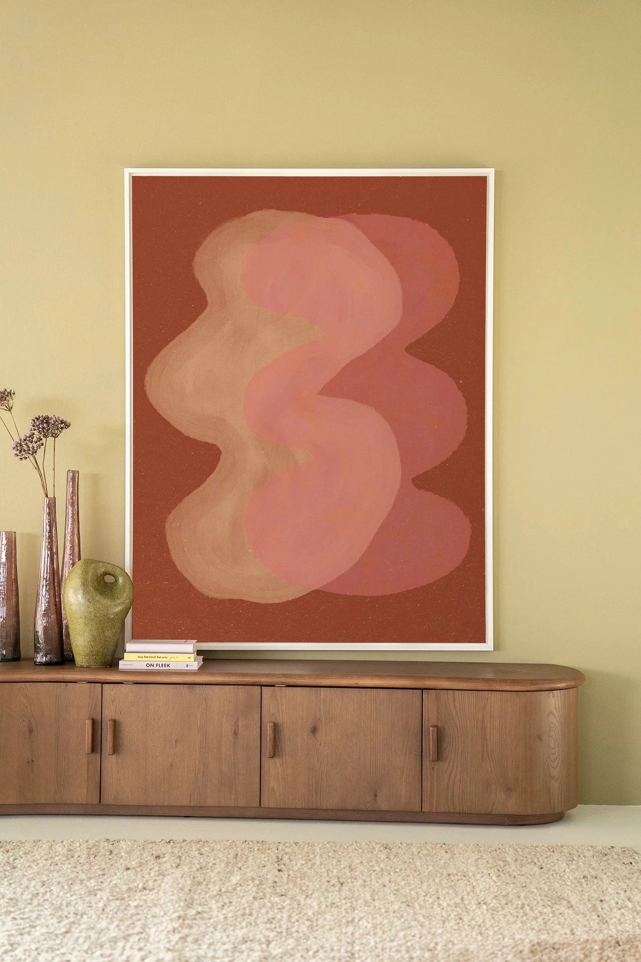 Elementa Rossa 2 - Moderne Wanddecoratie | Artprint, Glass Art, Wandkleed by Urban Cotton