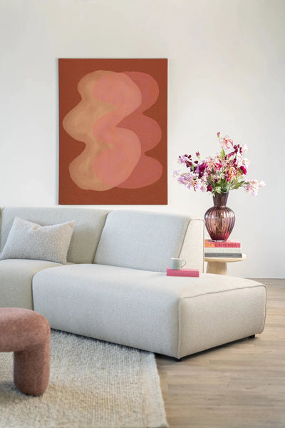 Elementa Rossa 2 - Moderne Wanddecoratie | Artprint, Glass Art, Wandkleed by Urban Cotton