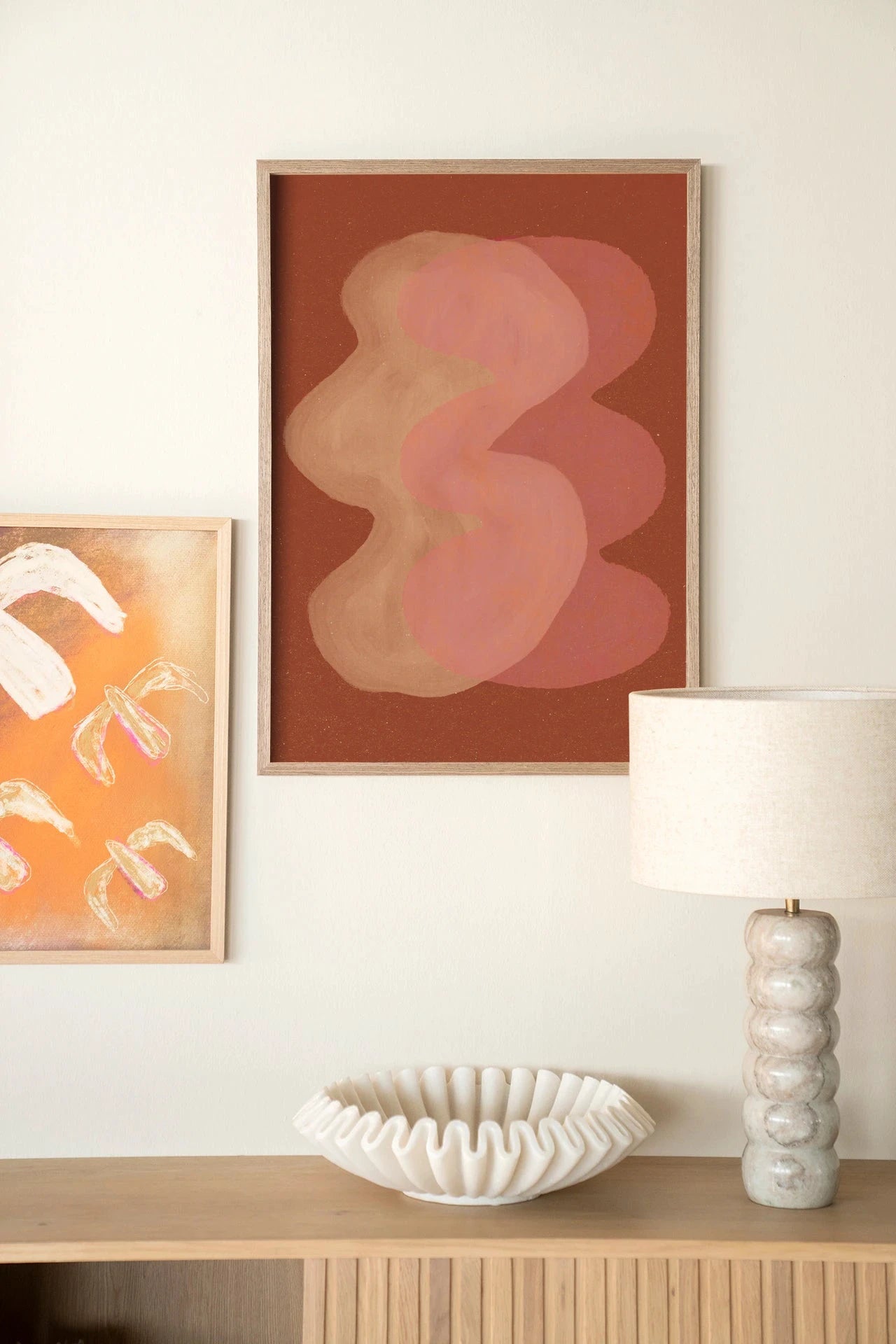 Elementa Rossa 2 - Moderne Wanddecoratie | Artprint, Glass Art, Wandkleed by Urban Cotton